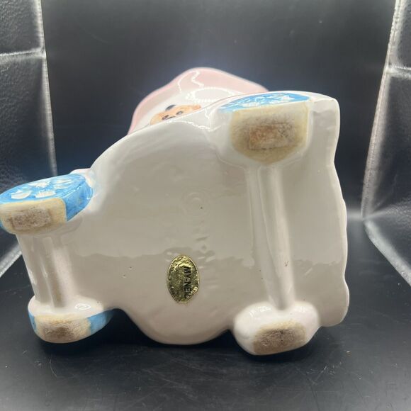 Vintage My Neil Nursery Planter Bassinet Music Box Rock a Bye Baby Pink Blue Car - Picture 8 of 16